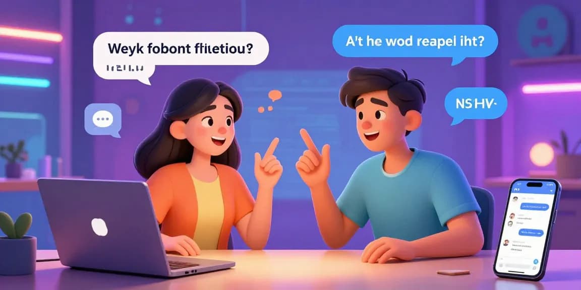 Engaging NSFW chat scene featuring expressive avatars in a vibrant virtual room.
