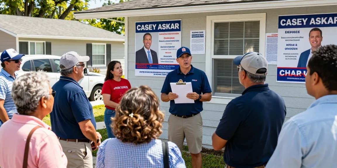 Community members discussing Casey Askar's controversies in Florida, highlighting transparency and engagement.
