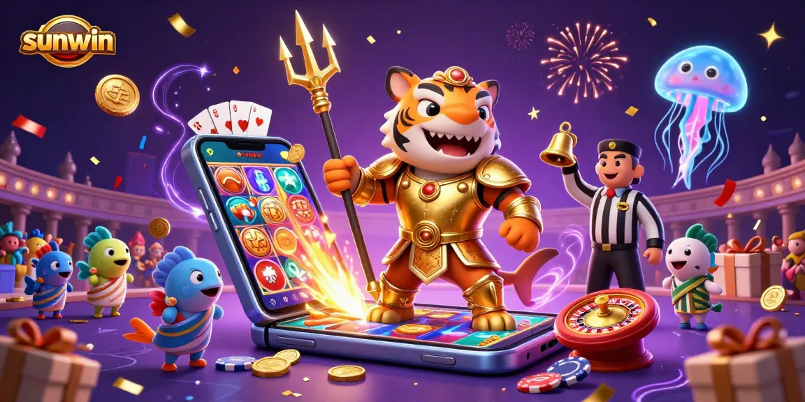 Experience sunwin's thrilling casino atmosphere with a vibrant, engaging underwater gaming scene.