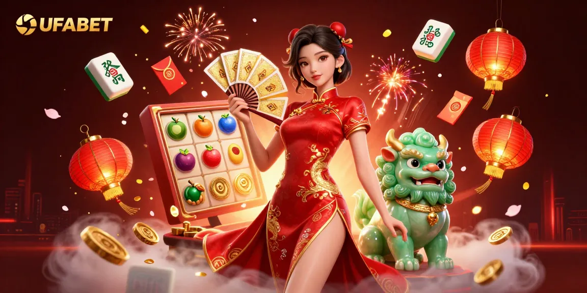Experience thrilling casino action with UFABET's dynamic gaming scene featuring vibrant reels and enchanting characters.