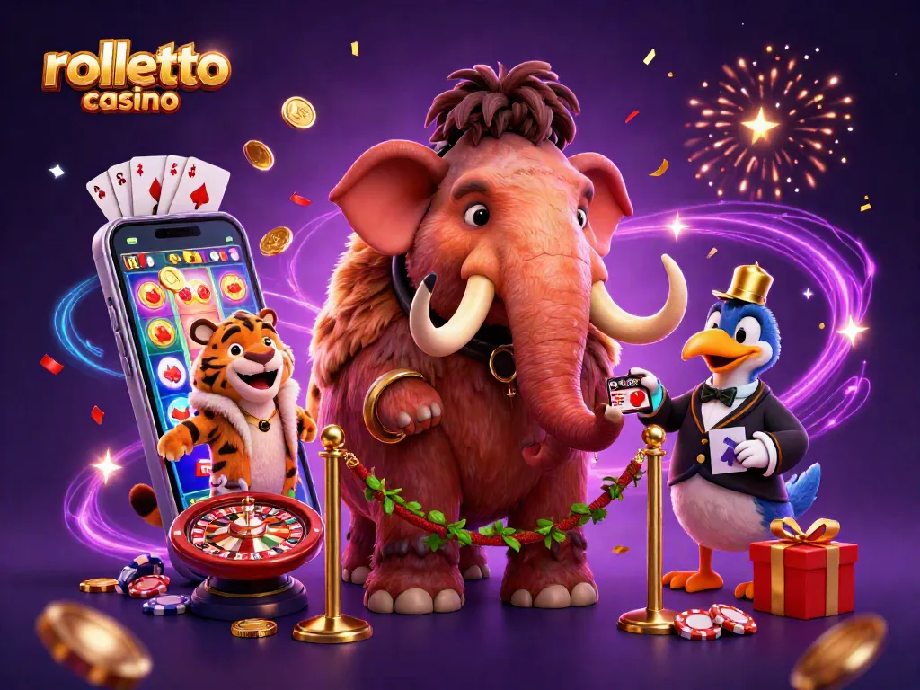 Experience rolletto casino excitement with dynamic characters and vibrant gaming elements in a colorful setting.