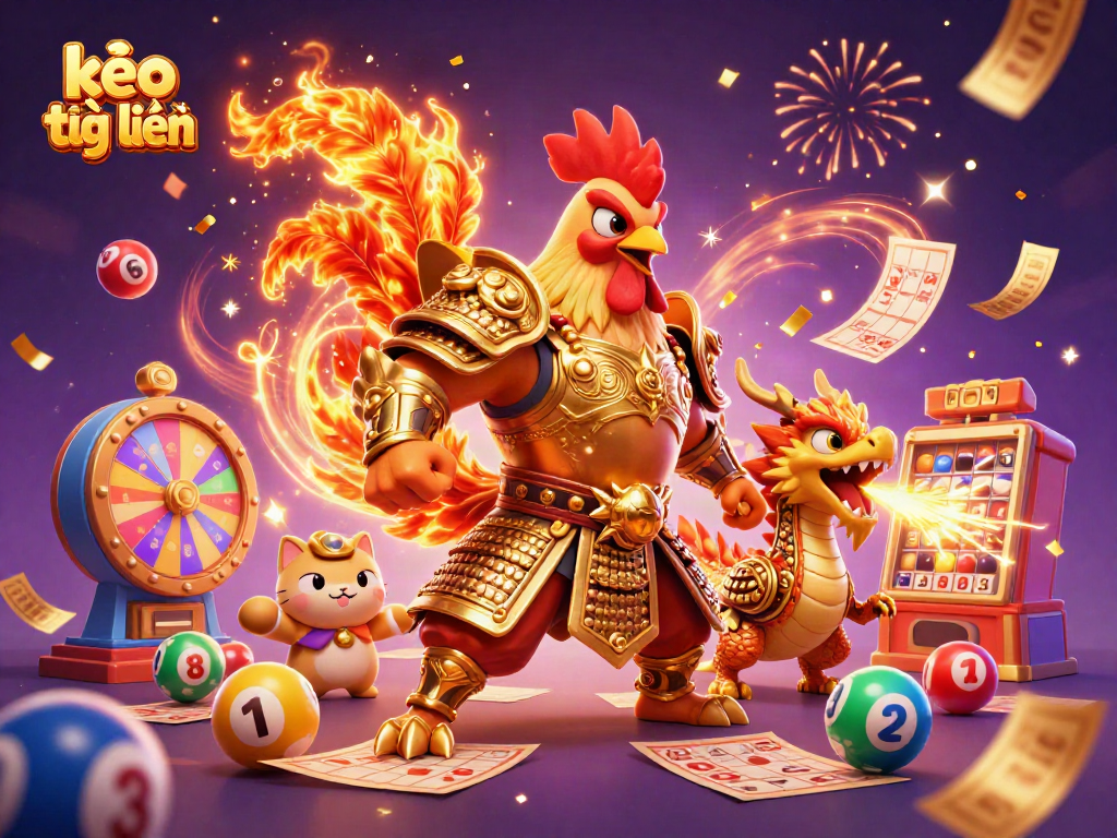 Experience kèo trực tuyến through a vibrant 3D scene featuring unique gambling characters and elements.