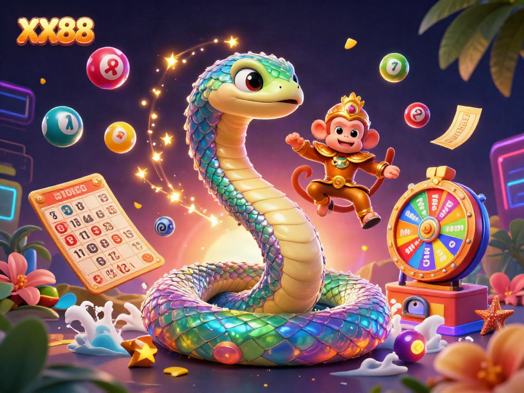 Experience thrilling moments with XX88's vibrant gaming world featuring colorful elements.