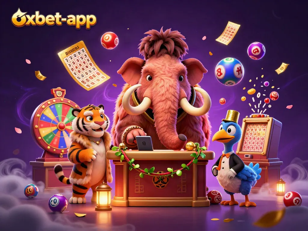 Experience thrilling gameplay at oxbet-app with vibrant lottery balls and casino elements.