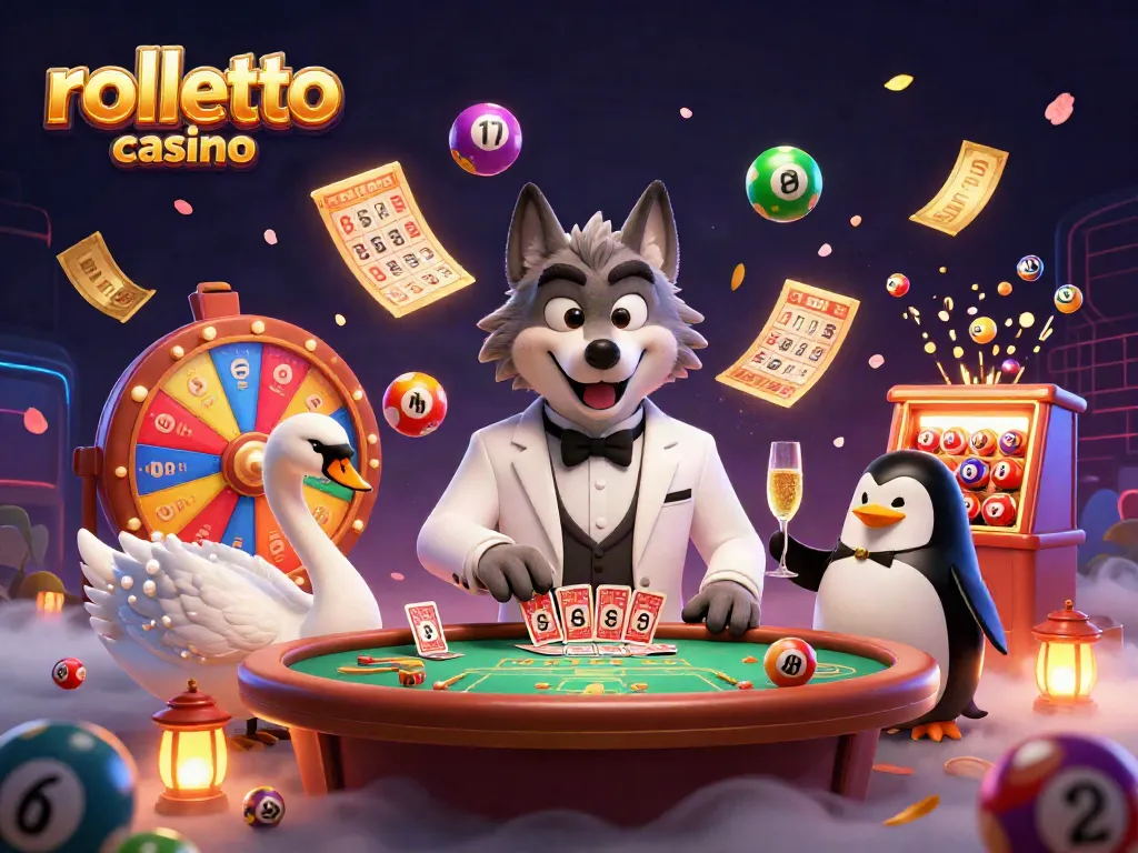 Join rolletto casino's vibrant 3D gaming scene with lively characters and dazzling game elements.