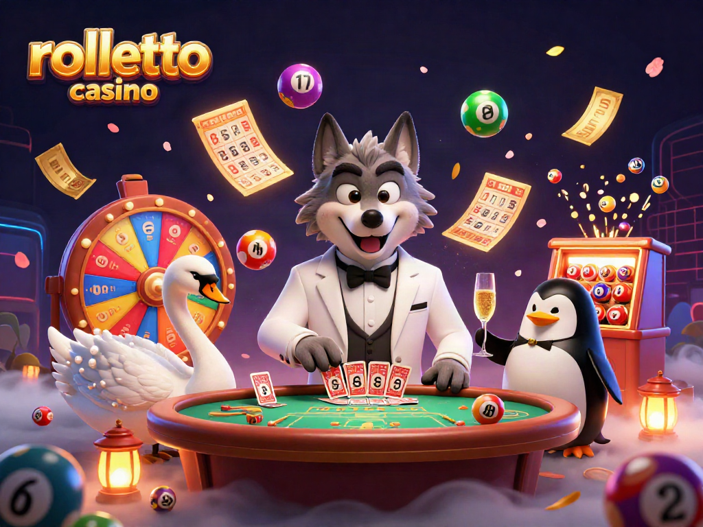 Join rolletto casino's vibrant 3D gaming scene with lively characters and dazzling game elements.