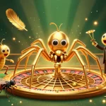 Pariuri sportive: Întalniți o păianjenă de aur la ruleta simbolizată de un web mare.