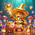 Experience mahjong ways with golden magic and vibrant gaming elements in an engaging casino scene.