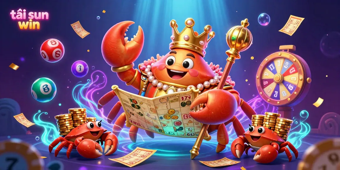 Experience the excitement of tải sun win with a vibrant, energetic casino scene featuring a golden crab emperor.