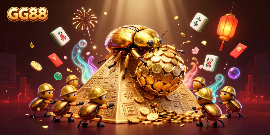 Experience exciting gaming with GG88's vibrant casino-themed 3D illustration, highlighting fun and dynamic elements.