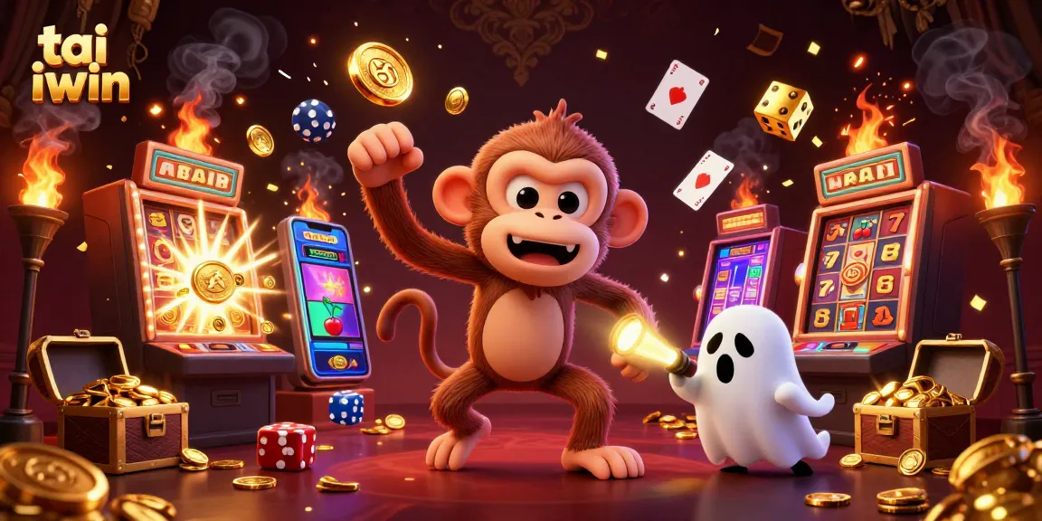 Experience the enchanting tai iwin casino world with a playful ghost and golden treasures.