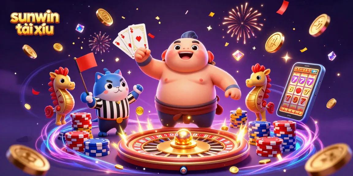 Experience sunwin tài xỉu excitement with a vibrant underwater casino scene featuring animated characters and dynamic gambling elements.