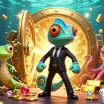 Join the exciting world of OK9 with a vibrant 3D illustration showcasing dynamic casino elements and vibrant characters.